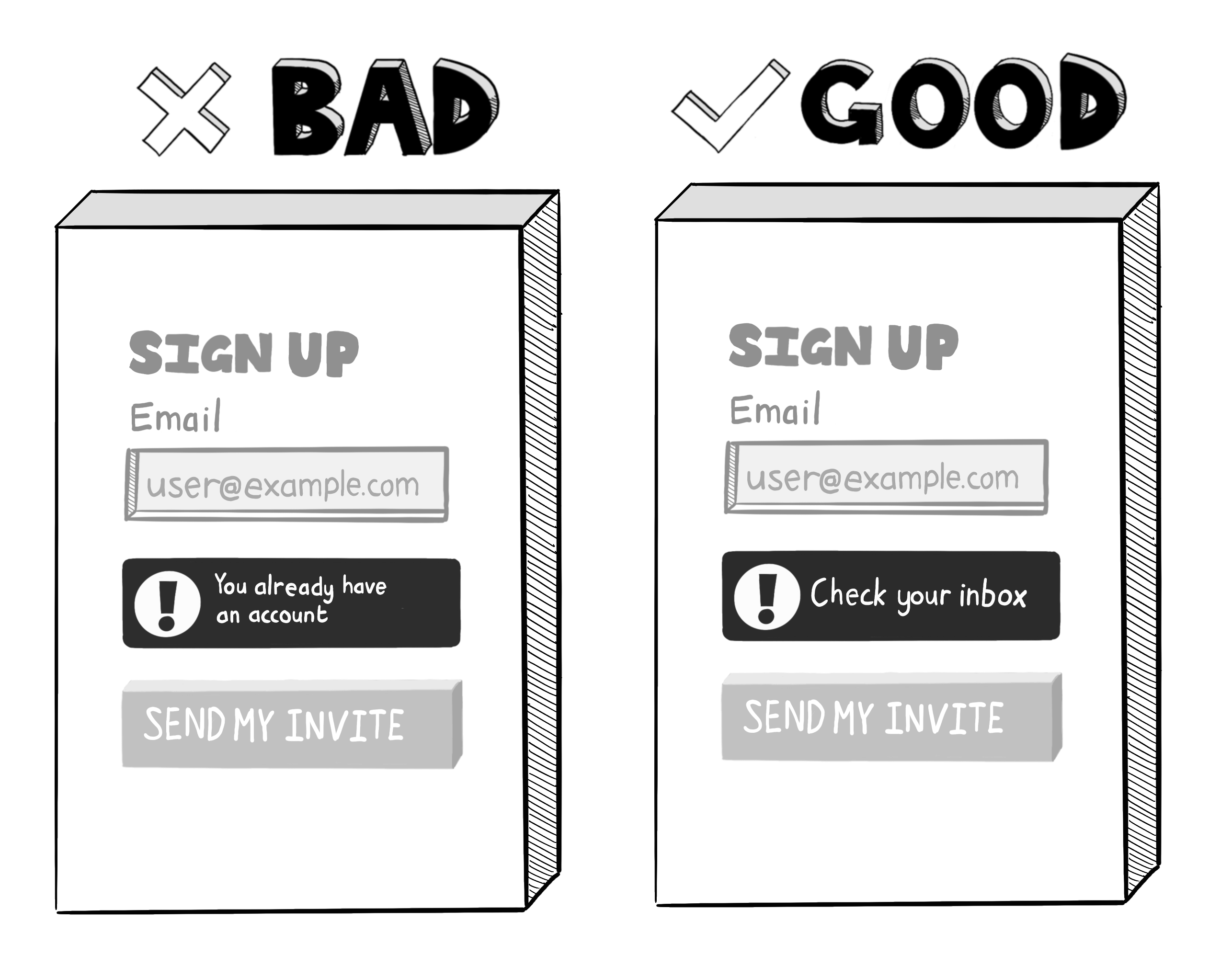 A registration page leaking user information