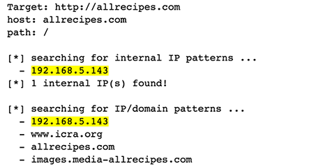 Some rogue IP addresses left in template files
