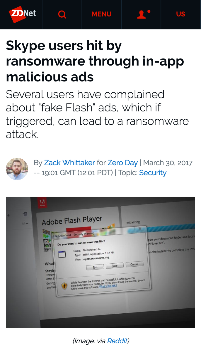 A target of ransomware