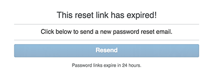 Password reset timed out
